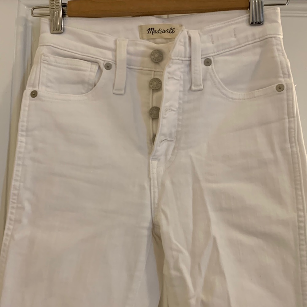 Madewell 10” High-Rise Skinny Crop in Pure White 24P